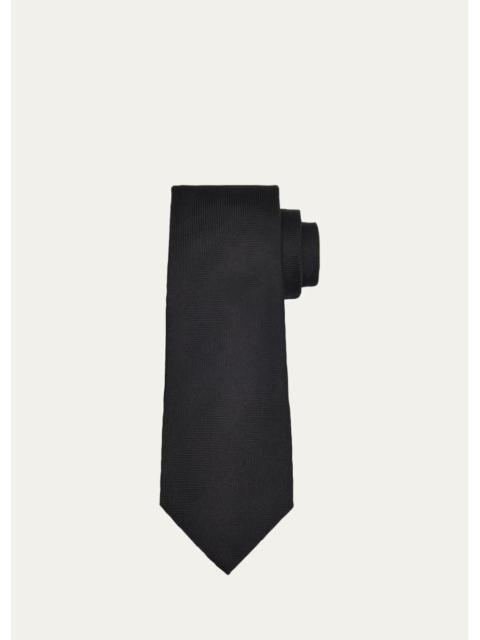 TOM FORD Men's Large Tonal Herringbone Silk Tie