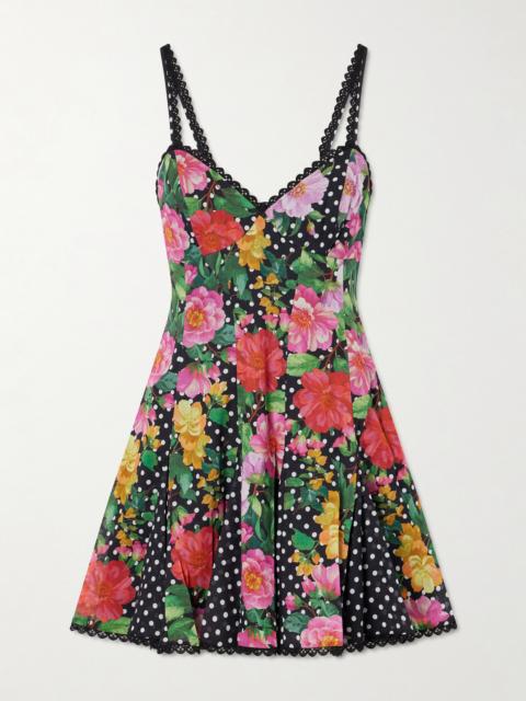 Charo Ruiz Rosela Floral-print Cotton-blend Mini Dress