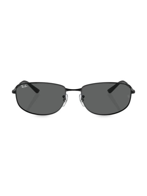 Ray-Ban Men's RB3732 59MM Rectangular Sunglasses - Black Dark Grey