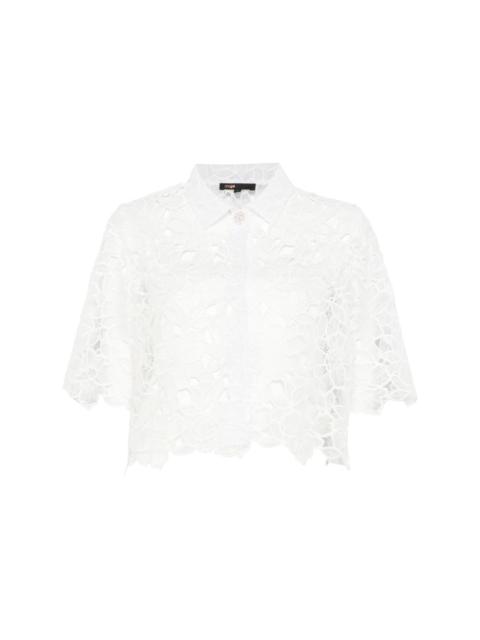 maje floral-lace shirt