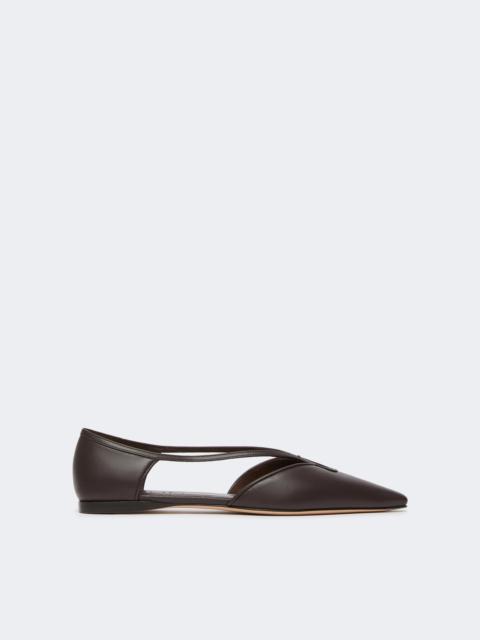 Max Mara Nappa leather ballet flats - DARK BROWN