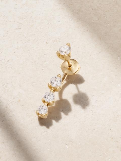 ANITA KO Large Orbit 18-karat Gold Diamond Single Earring