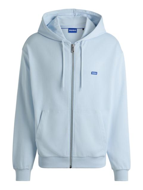 HUGO ZIP-UP HOODIE IN FRENCH TERRY COTTON WITH LOGO