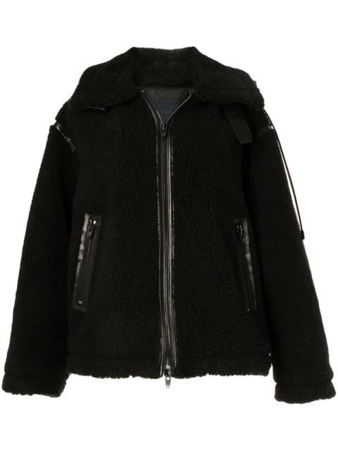 JUUN.J faux-shearling oversized biker coat