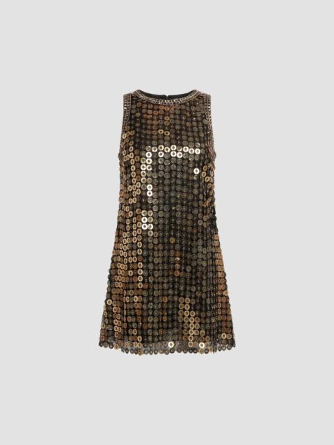 MAC DUGGAL Women's Beaded Georgette Sleeveless A-Line Mini Dress - Black