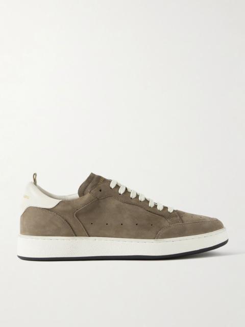 OFFICINE CREATIVE Answer 002 Leather-Trimmed Nubuck Sneakers Taupe