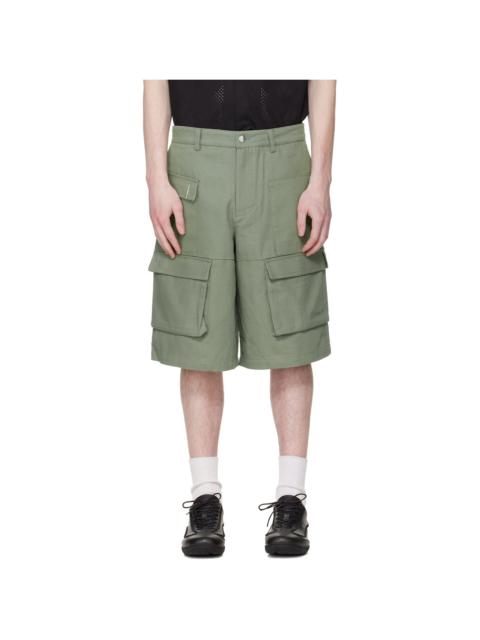 HELIOT EMIL™ Green Cellulae Cargo Shorts