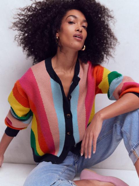 BODEN Abi Jacquard Cardigan-Multi Rainbow