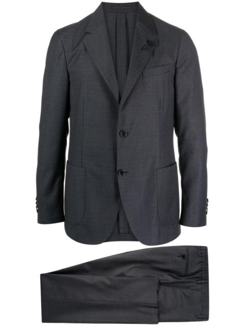 LARDINI checked peak-lapels single-breasted suit
