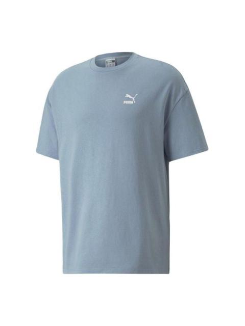 PUMA Cotton Blend Athletic T-Shirt 'Blue' 673654-79