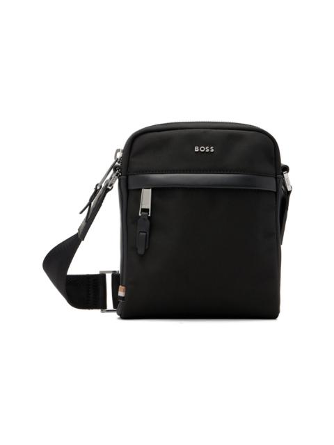 BOSS Black Leather-Trimmed Reporter Bag