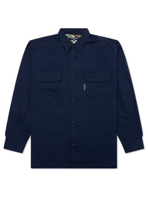 Comme des Garçons Homme SOLOTEX POCKET L/S SHIRT - BLUE