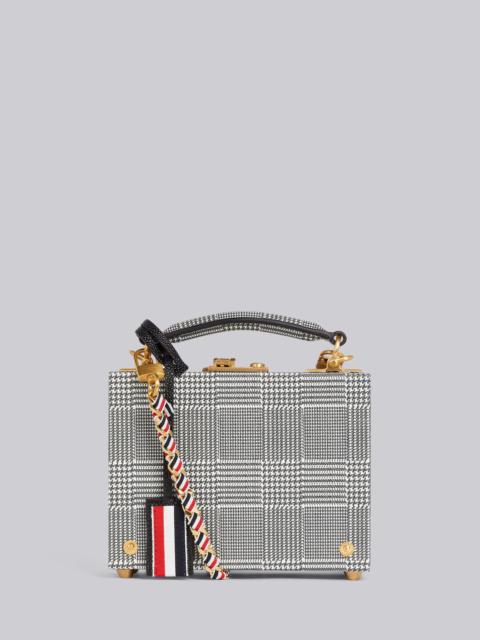 Thom Browne Black and White Pebbled Calfskin Prince of Wales Micro Attache Case
