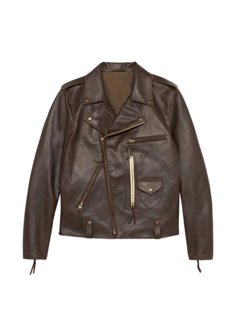 FORTELA asymmetrical-zip leather jacket