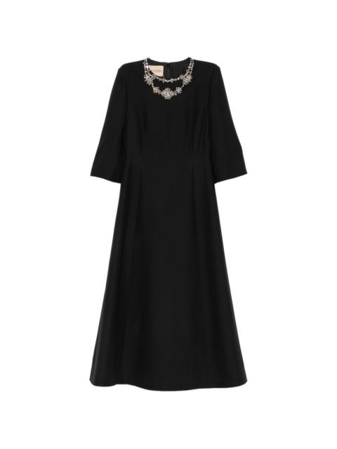 Valentino crystal-embellished A-line midi dress