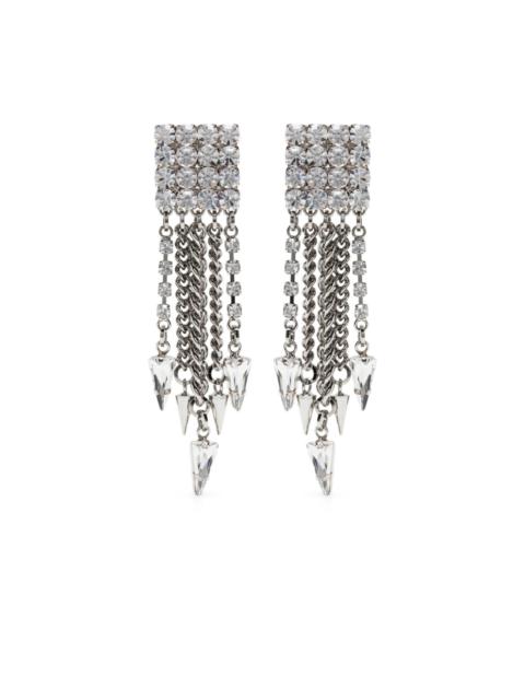crystal-cascade spike earrings