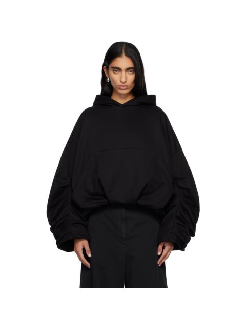 Dries Van Noten Black Draped Hoodie