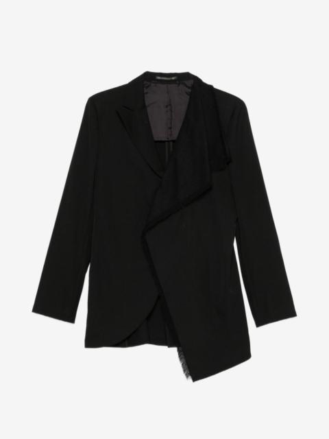 Yohji Yamamoto asymmetric frayed-edge jacket