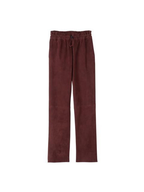 Longchamp Leather straight pants Burgundy - Leather