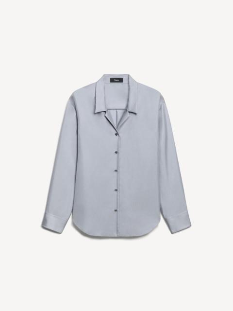 Theory Boxy Button-Up Shirt in Mod Silk Twill