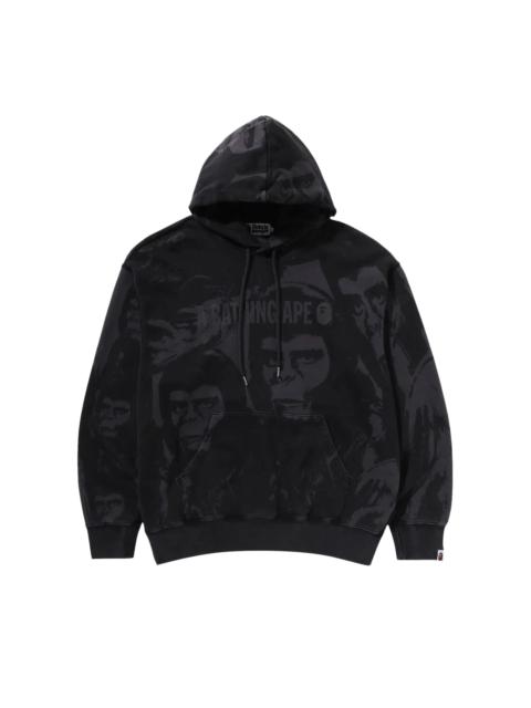 BAPE Overall Garment Dyed Photo Pullover Hoodie 'Black'