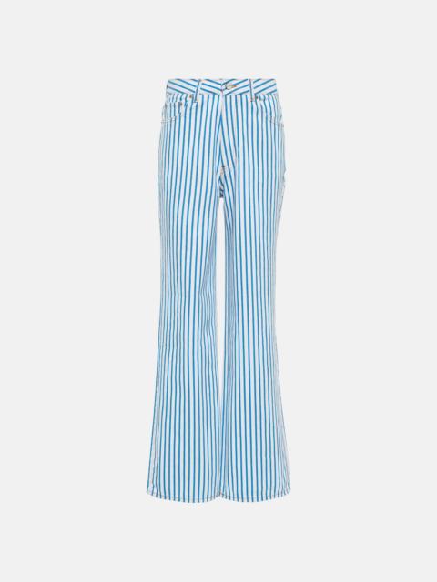 GANNI Magny striped high-rise straight jeans