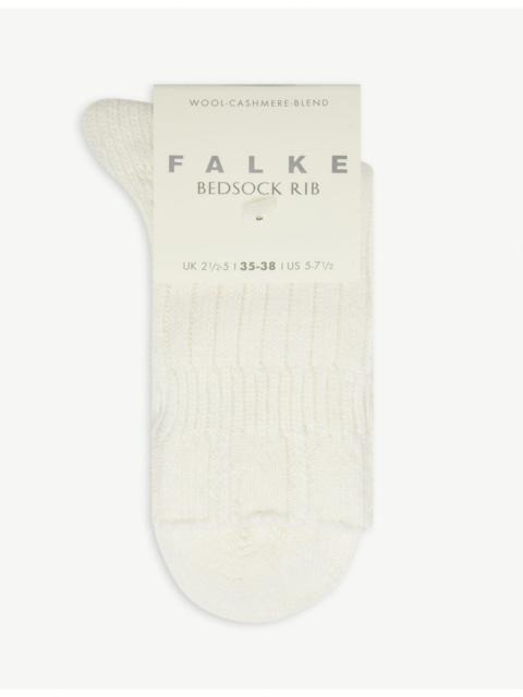 FALKE Bedsock ribbed knitted wool-blend socks