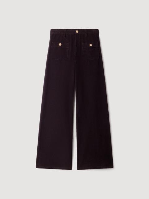 Sandro VELVET STRAIGHT-LEG TROUSERS