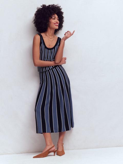 BODEN Liz Knitted Midi Skirt-True Navy Stripe