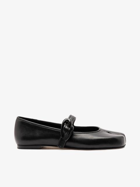 Larroudé Verona Tabi Ballet Flat Black Leather