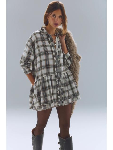 FREE PEOPLE Wildflower Washed Plaid Mini Dress
