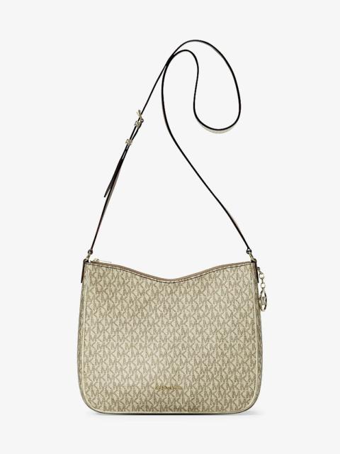 MICHAEL KORS Nayla Medium Metallic Signature Logo Messenger Bag