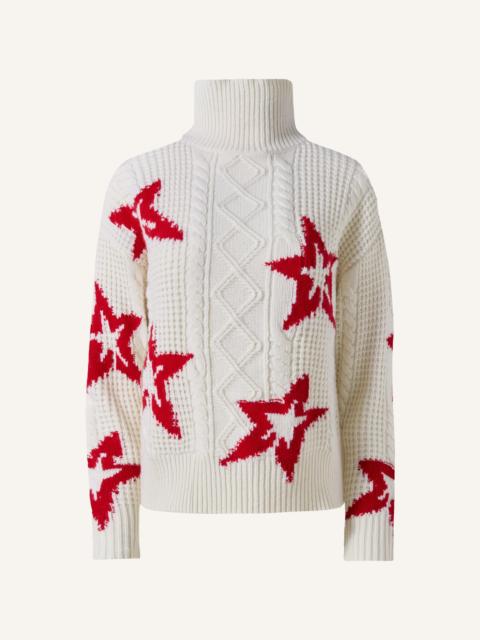 PERFECT MOMENT Wool Cable Star Turtleeck Sweater