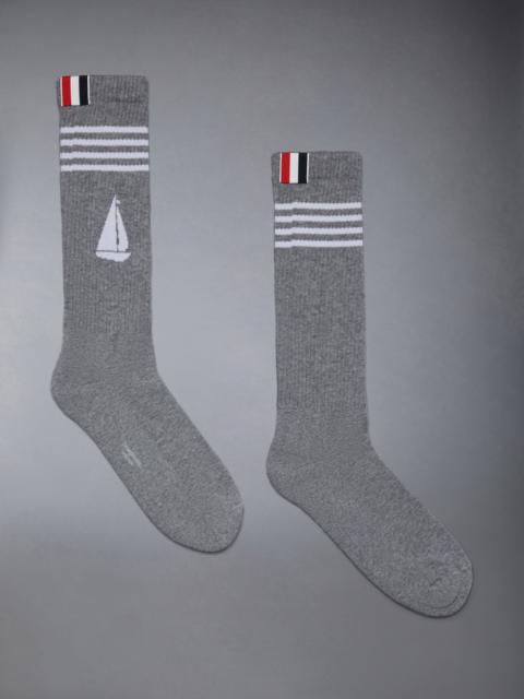 Thom Browne Cotton Sailboat Athletic Mid Calf Socks