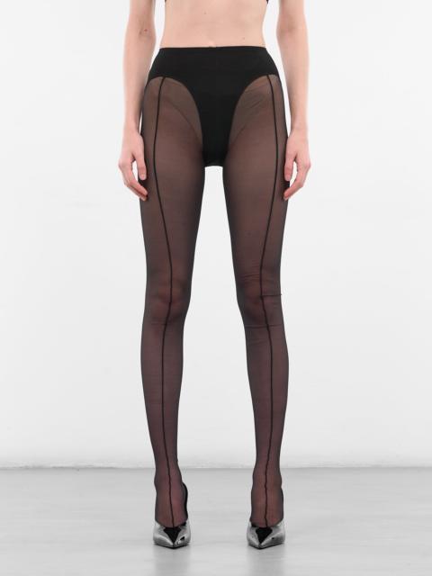 MUGLER Black Re-Edit Pantyhouse Tights