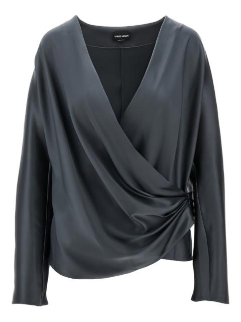 GIORGIO ARMANI draped blouse