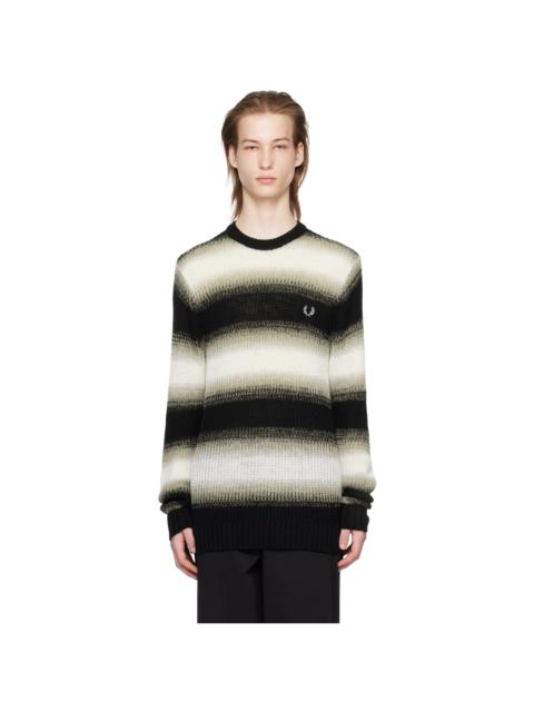 Fred Perry Black & Off-White Striped Sweater