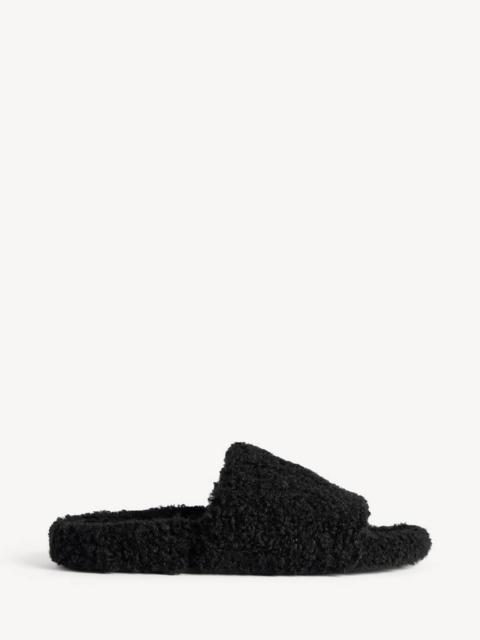 BALENCIAGA Men's Furry Open Mule in Black