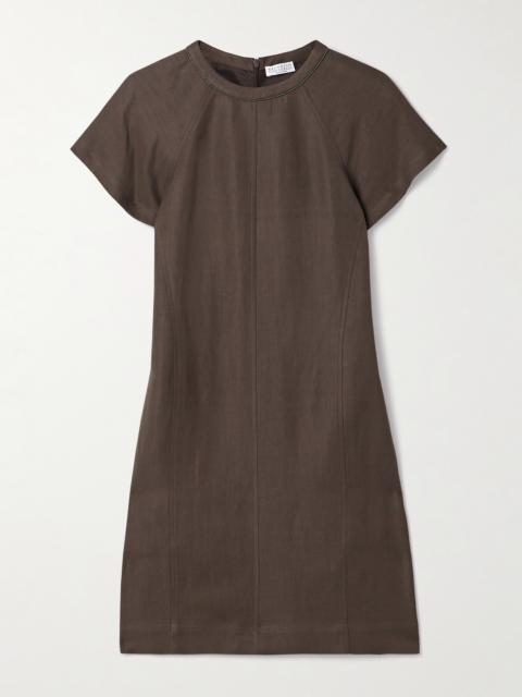 Brunello Cucinelli Bead-embellished Twill Mini Dress
