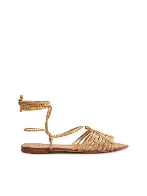 SCHUTZ Adele Metallic Leather Sandal