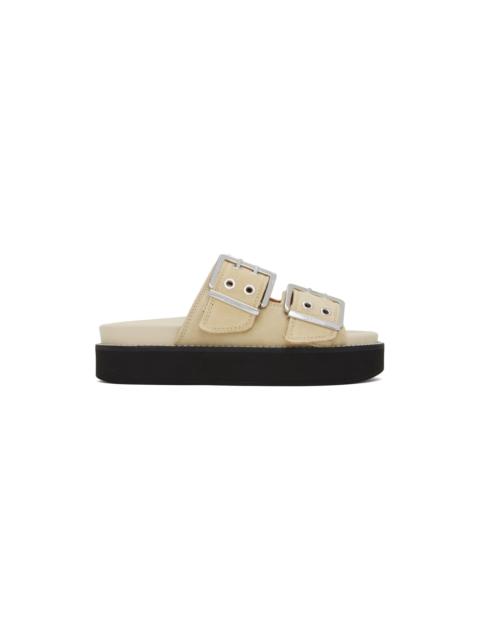 GANNI Beige Buckle Sandals