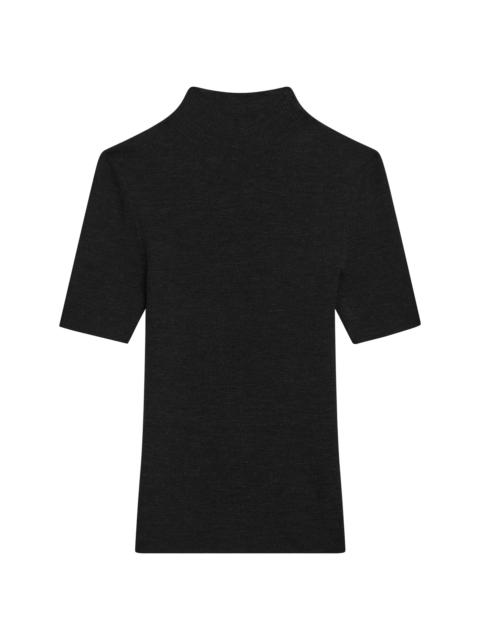 Theory Women's Leenda Merino Wool Short-Sleeve Sweater - Black