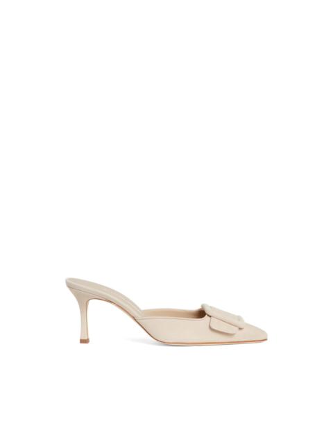Manolo Blahnik buckle-detail suede mules