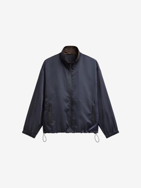 The Frankie Shop Munich Contrast Collar Zip-Up Jacket - Navy