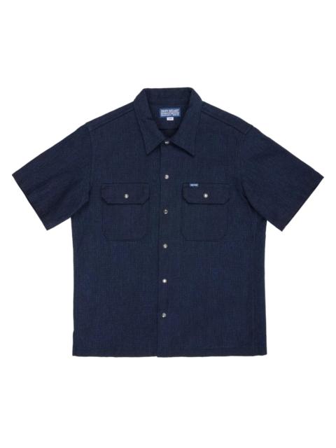 Iron Heart IHSH-445-IND 10oz Dobby Cloth Short Sleeve Mechanic Shirt - Indigo