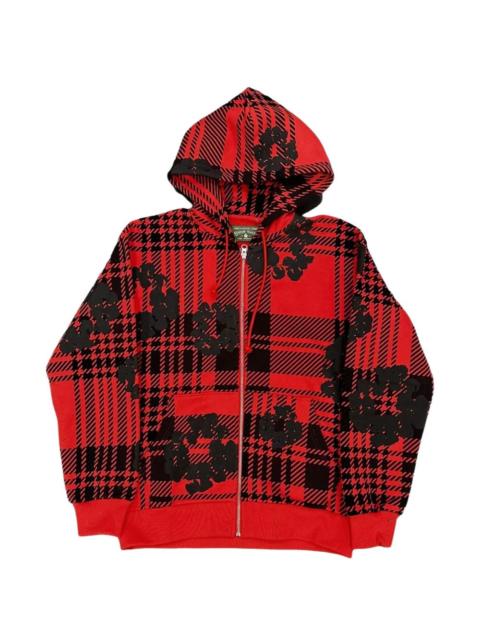 DENIM TEARS plaid zip-up hoodie