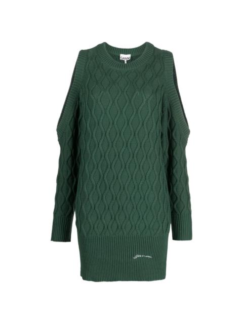 GANNI cold-shoulder knitted dress
