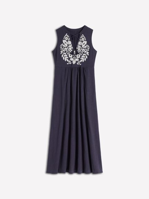 BODEN Notch Neck Jersey Maxi Dress-Navy