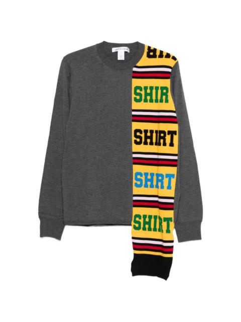 Comme des Garçons SHIRT lettering-panel sweater
