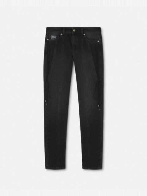 VERSACE JEANS COUTURE Lace-Up Slim-Fit Jeans